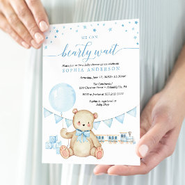 Teddy Bear Boy Baby Shower Einladung