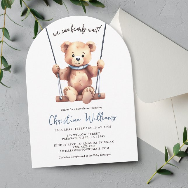 Teddy Bear Boy Baby Shower Einladung (Von Creator hochgeladen)