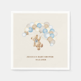 Teddy Bear Boy Baby Shower Serviette