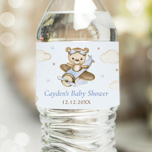 Teddy Bear Boy Bearly Wait Baby Dusche Wasserflaschenetikett