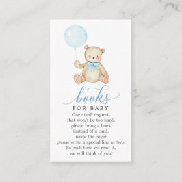 Teddy Bear Boy Book Request Baby Showkarte Begleitkarte