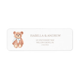 Teddy Bear Boy Classic Baby Shower Address