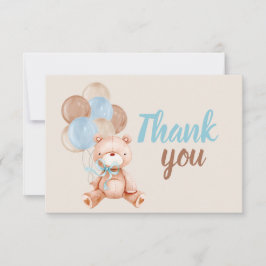 Teddy Bear Boy Danke, Note Card Mitteilungskarte