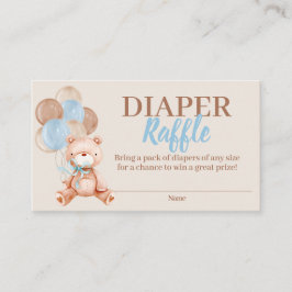 Teddy Bear Boy Diaper Raffle Umschließungskarte Begleitkarte
