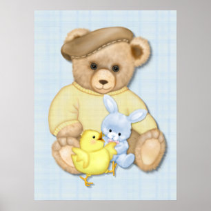 Teddy Bear Boy Kinderzimmer Fun Poster