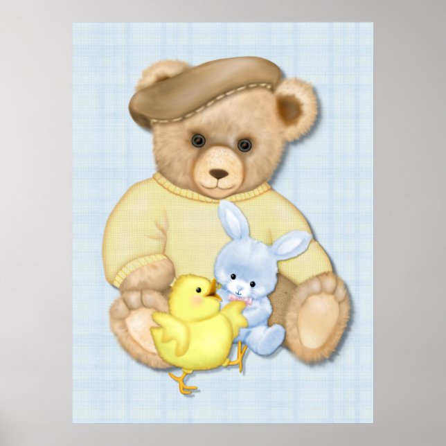 Teddy Bear Boy Kinderzimmer Fun Poster (Vorne)