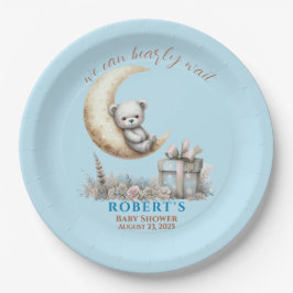 Teddy Bear Boy We Can Bearly Wait  Paper Plate Pappteller