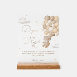 Teddy Bear Brown Babydusche Windelwindeln Acrylschild