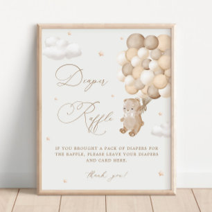 Teddy Bear Brown Babydusche Windelwindeln Poster