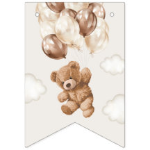 Teddy Bear, Brown Balloons, erster Geburtstag