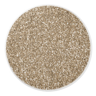 Teddy Bear Brown Gold Glitzer Keramikknauf