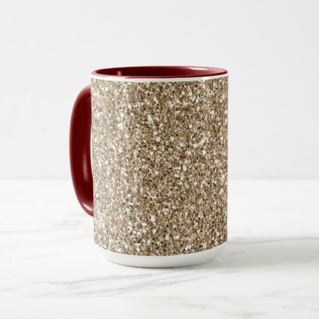 Teddy Bear Brown Gold Glitzer Tasse (Vorderseite Links)
