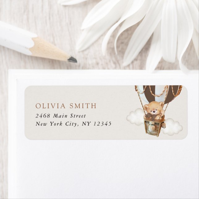 Teddy Bear, Brown Hot Air Ballon, erster Geburtsta (Insitu)