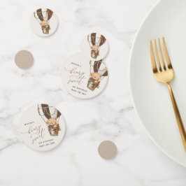 Teddy Bear, Brown Hot Air Ballon, erster Geburtsta Konfetti