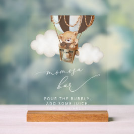 Teddy Bear, Brown Hot Air Ballon, Momosa Bar Acrylschild