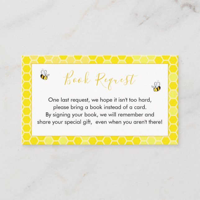 Teddy Bear Bumblebee Book Request Card Begleitkarte (Vorderseite)