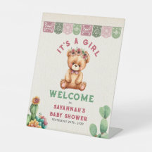 Teddy Bear Cactus Girl Baby Shower Fiesta Willkomm