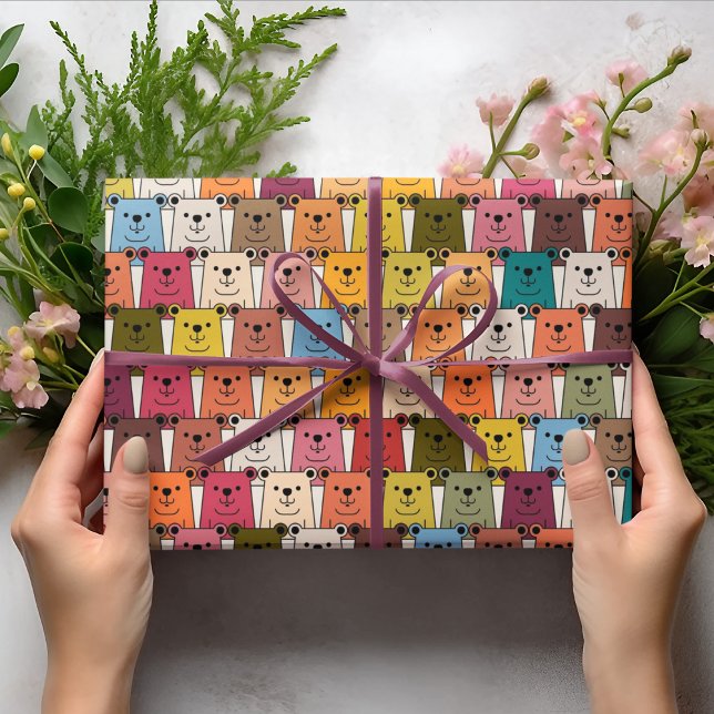 Teddy Bear Cartoon Geschenkpapier (teddy bear birthday packing gift wrap,gift wrapping paper,return gift wrap paper,paper gift)