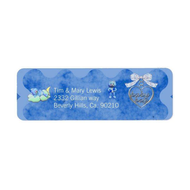 Teddy Bear Charm Boy Blue Baby Dusche (Vorne)
