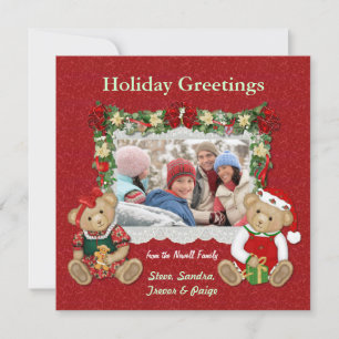 Teddy Bear Christmas Foto Card Feiertagskarte