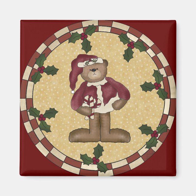 Teddy Bear Christmas Magnet (Vorne)