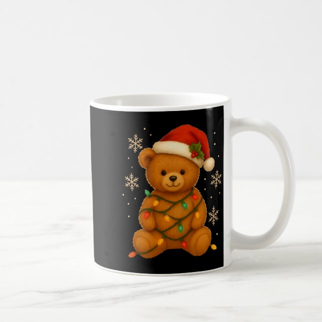 Teddy Bear Christmas Tree Lights Santa Hat For Bea Kaffeetasse (Rechts)