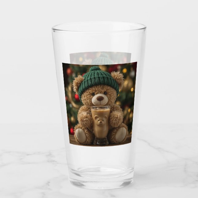 Teddy Bear Coffee Christmas Glas (Vorderseite)