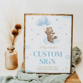 Teddy Bear Custom Table Sign GeburtstagsBaby Shoou Poster