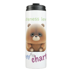 Teddy Bear Cuteness Level Niedlich Adortable Funny Thermosbecher