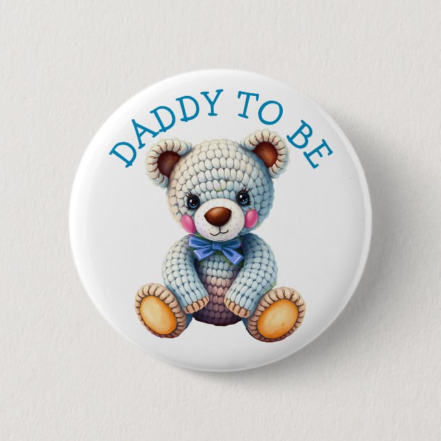 Teddy Bear  | Daddy to Be Baby Shower Button (Vorderseite)