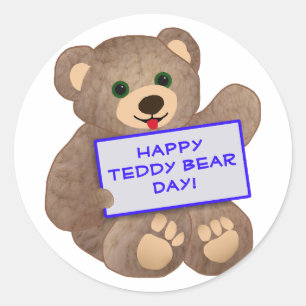 Teddy Bear Day Runder Aufkleber