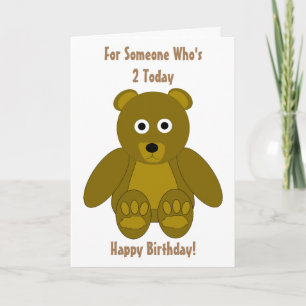 Teddy Bear Design 2. Geburtstag Karte