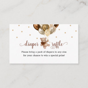Teddy Bear Diaper Raffle Baby Dusche Begleitkarte