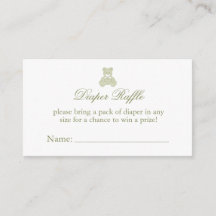 Teddy Bear Diaper Raffle Ticket Baby Dusche