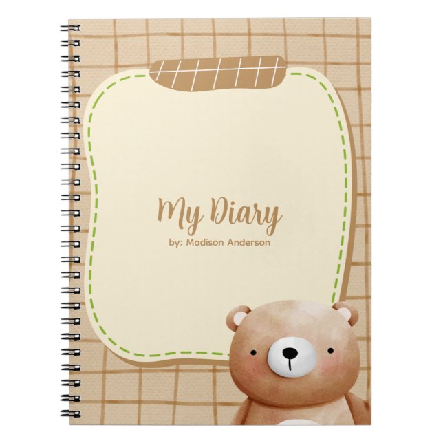 Teddy Bear Diary Notizblock (Vorderseite)
