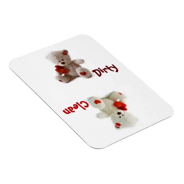 Teddy Bear Dirty Clean Flexible Magnet (Rechte Seite)