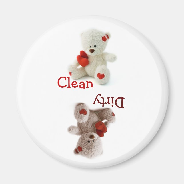 Teddy Bear Dirty Clean Magnet (Vorne)