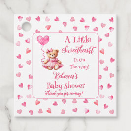 Teddy Bear eine kleine Sweetheart Girl Baby Dusche Geschenkanhänger