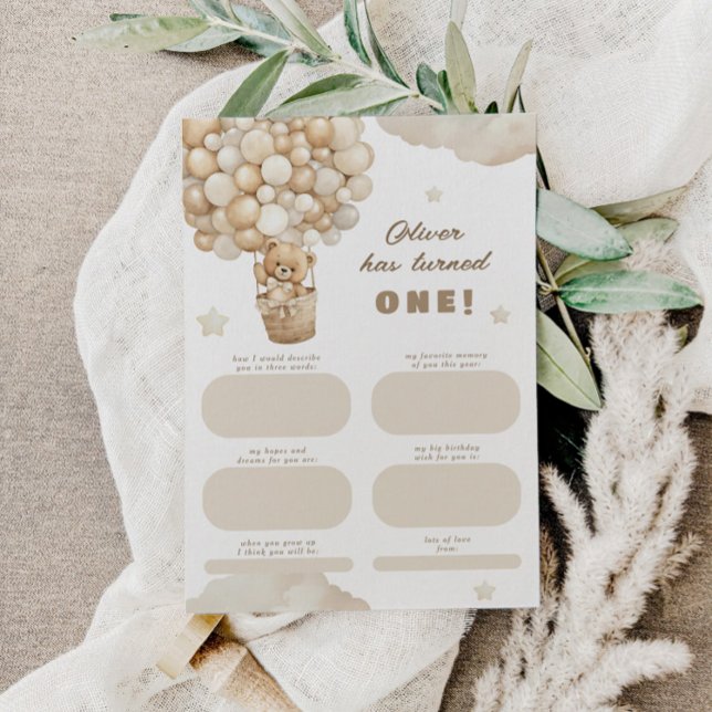 Teddy Bear Erste Geburtstagszeit Kapselmassage Begleitkarte (Von Creator hochgeladen)