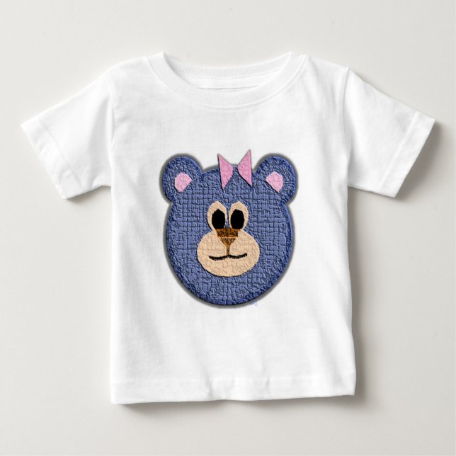 Teddy Bear Face (Mädchen) Baby T-shirt (Vorderseite)