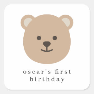 Teddy Bear Face - Paper Napkin Quadratischer Aufkleber