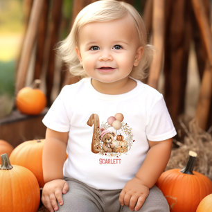 Teddy Bear Fall Beary 1. Geburtstagskind Baby T-shirt