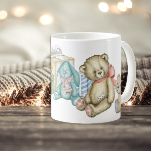 Teddy Bear Familie Weihnachten Morgen Kaffeetasse