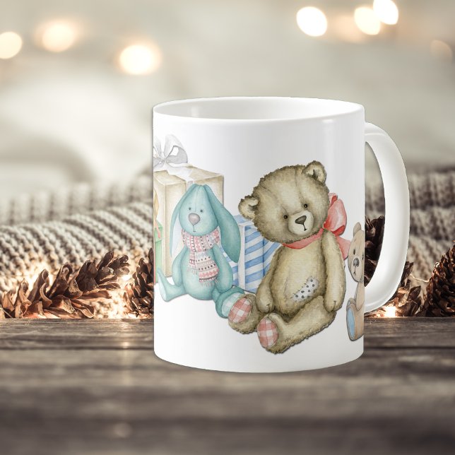 Teddy Bear Familie Weihnachten Morgen Kaffeetasse (Von Creator hochgeladen)
