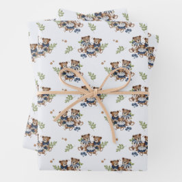 Teddy Bear Family Baby Boy Geschenkpapier Set