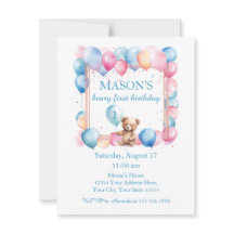 Teddy Bear farbenfroher Ballon Beary First Birthda