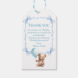 Teddy Bear farbenfroher Ballon Beary First Birthda Geschenkanhänger