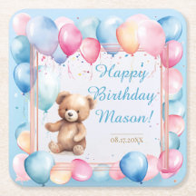 Teddy Bear farbenfroher Ballon Beary First Birthda