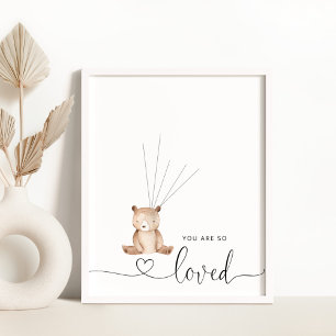 Teddy Bear Fingerabdruck-Gästebuch Poster