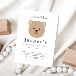 Teddy Bear First Birthday Einladung